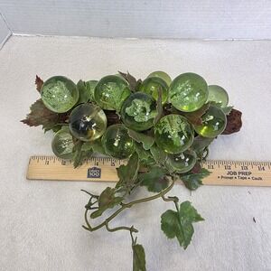 Large 13" Vintage MID CENTURY Green LUCITE GRAPE CLUSTER on Branch Drift Wood